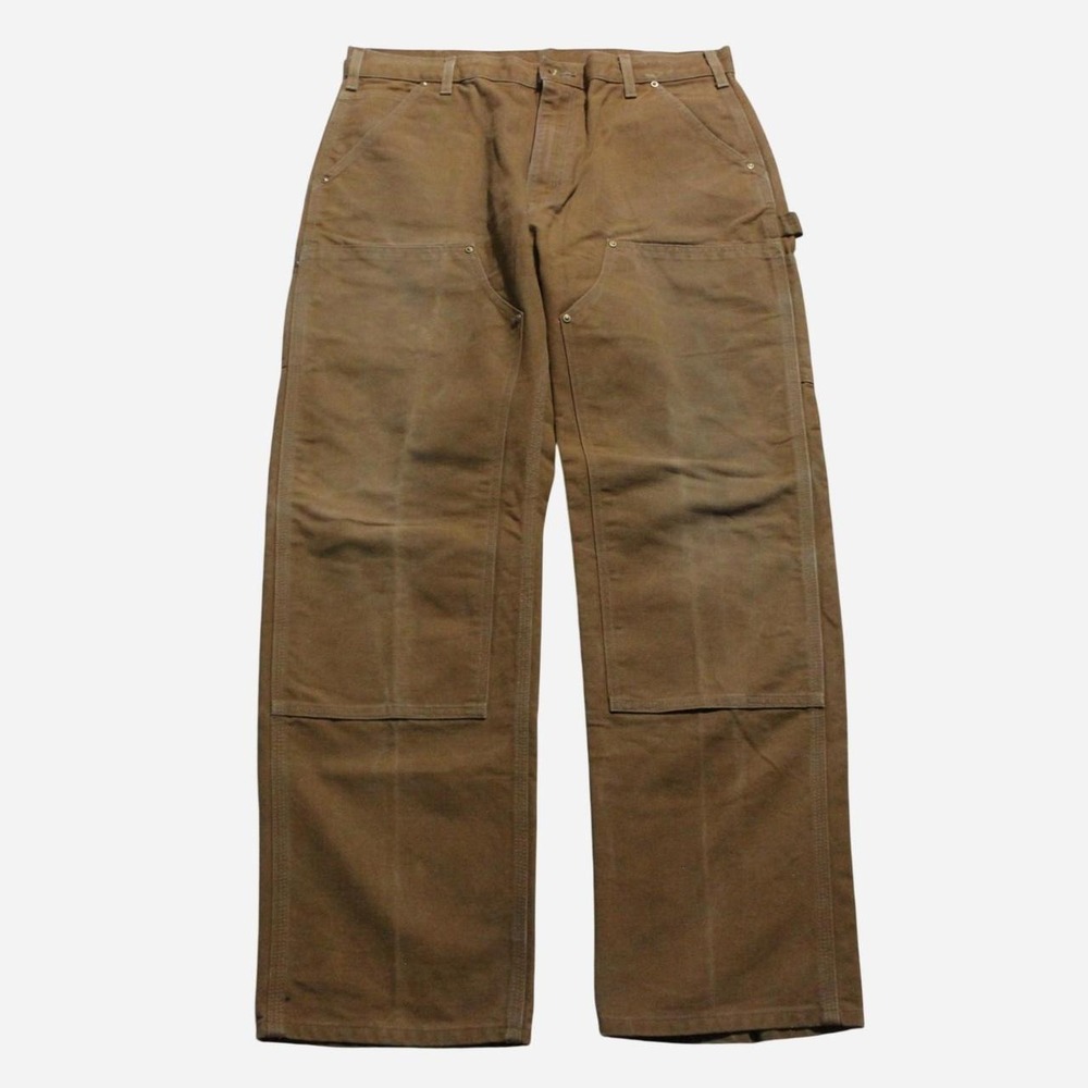 Mens Vintage 90s Workwear Skater Streetwear Double Knee Carhartt Brown Pants